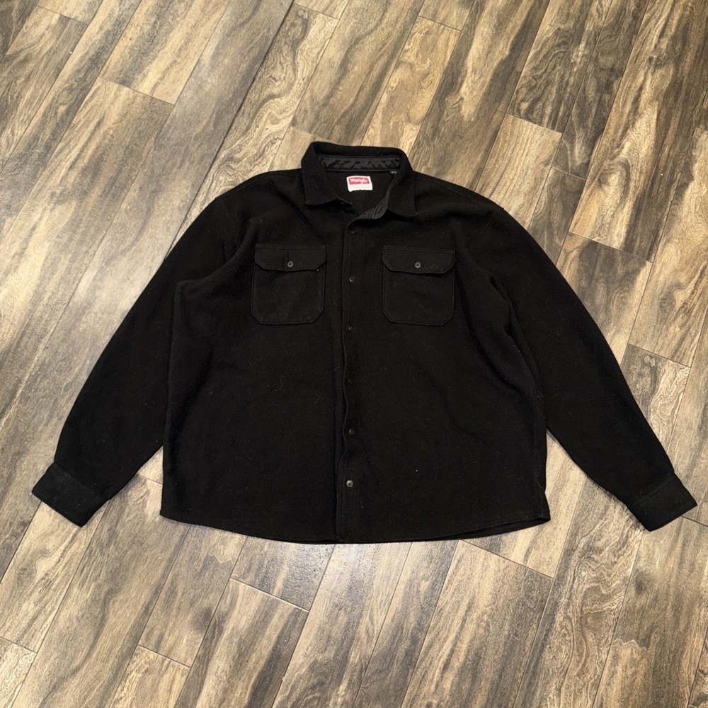 Wrangler Premium Fleece Button-Up Shirt Jacket 100% Polyester Men's Size 2XL